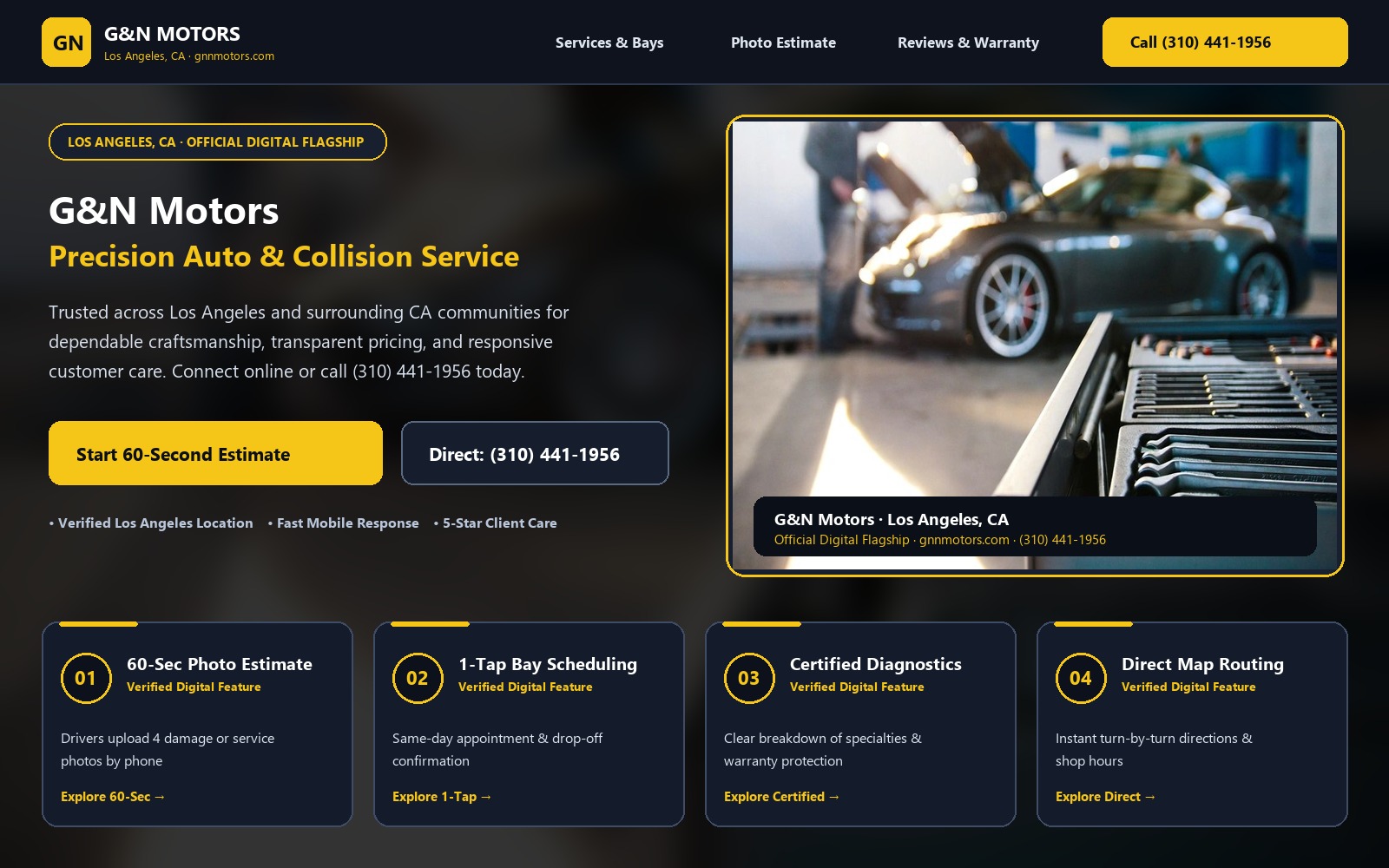 Proposed G&N Motors homepage preview